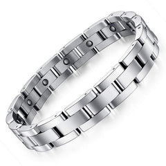 Feraco pulsera frontal en caja elegante mostrando acabado plateado y presentación premium
