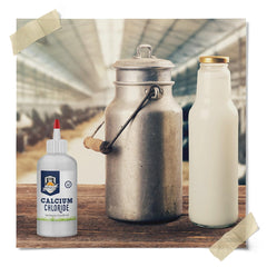 Fermentaholics gotero vertiendo cloruro de calcio para dosificación precisa