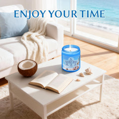 FF FRAGRFLOWING vela en mano para comparar tamaño y duración