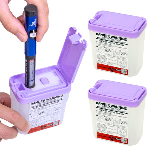 FinePro contenedor frontal 0.2L mostrando diseño compacto y seguridad