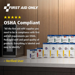First Aid Only contenido disperso mostrando organización y control de stock