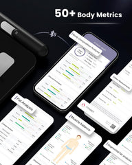 FITINDEX pantalla de la app mostrando métricas y gráficos de progreso