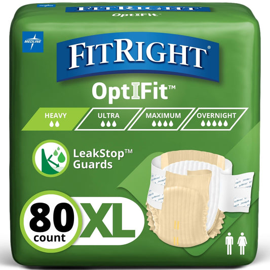 FitRight frente del empaque mostrando la talla XL y 80 unidades, confianza inmediata
