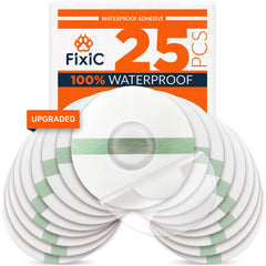 Fixic empaque frontal mostrando pack de 25 parches para seguridad prolongada