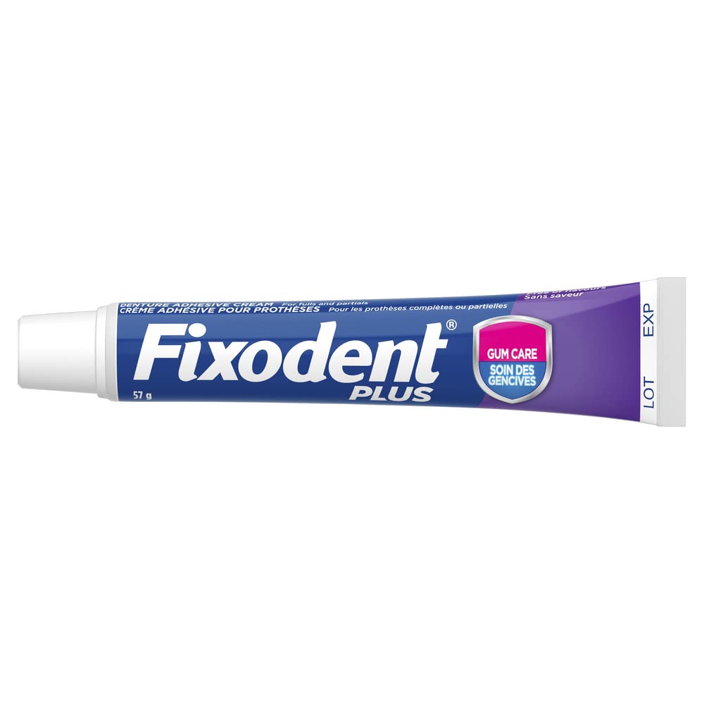 Fixodent aplicación en prótesis dentro de la boca, estabilidad al masticar