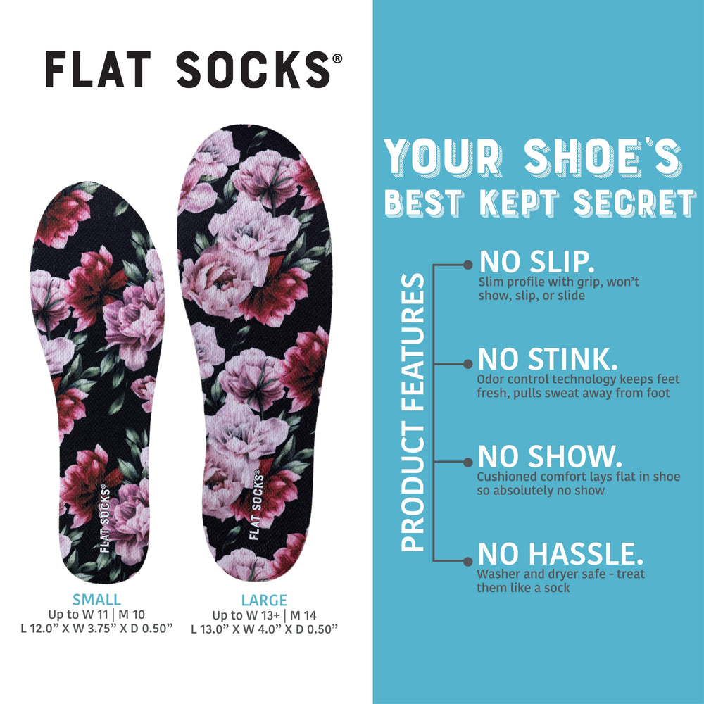 FLAT SOCKS dentro de un mocasín demostrando ajuste discreto y sin deslizamiento