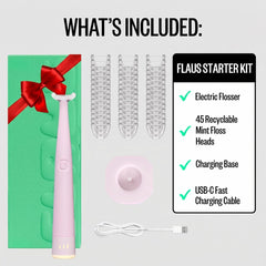 Flaus primer plano del cabezal de hilo reciclable, suave para encías