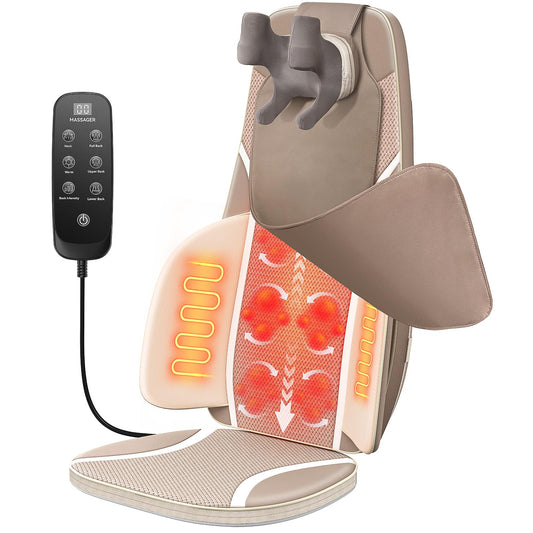 Flekzo Shiatsu respaldo cuello masa: masaje suave en cuello y espalda para relajación.
