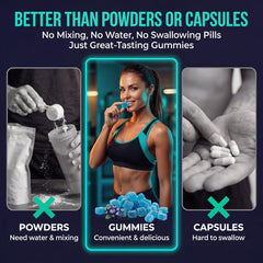 Porción de gomitas FlexPrime creatina en cuchara para control de dosis diario