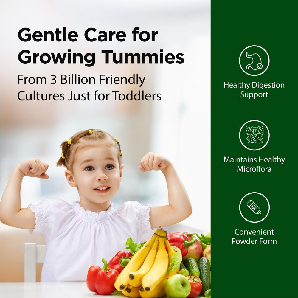 Flora Probiotico niños: polvo para mezclar en jugo, sabor suave.