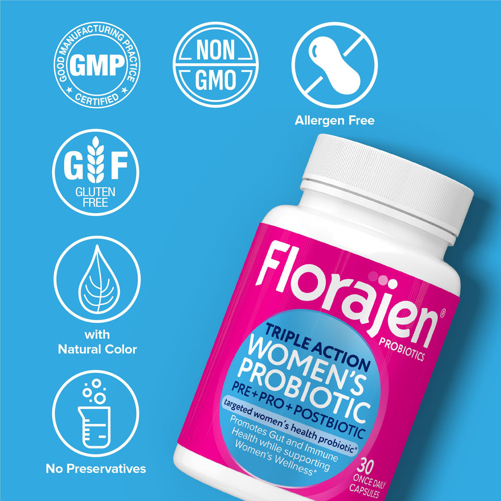 Florajen mujer activa en estilo de vida que sugiere confort digestivo