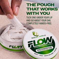 Flow Pouches pouch en uso entre encía y mejilla para consumo discreto