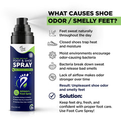 FOOT CURE junto a una mano para comparar tamaño y facilitar transporte