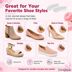 Foot Petals etiqueta y respaldo adhesivo listos para colocarse y reutilizarse