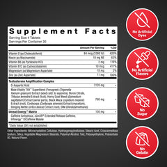 Force Factor etiqueta con lista de ingredientes y dosis destacada