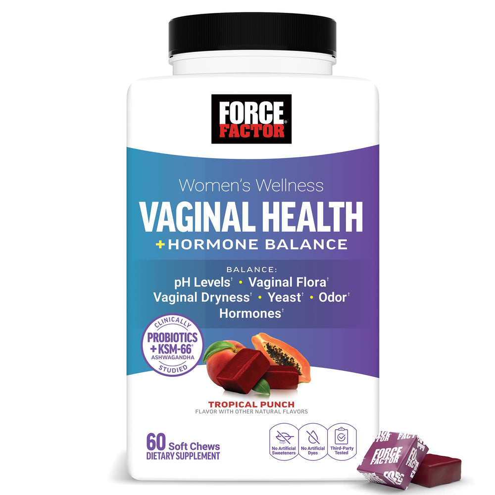 Force Factor envase frontal del suplemento vaginal para fácil identificación y confianza
