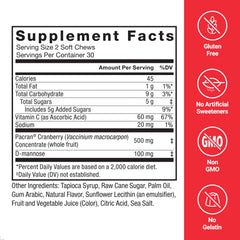 Force Factor ingredientes D‑mannosa y vitamina C ilustrando apoyo urinario
