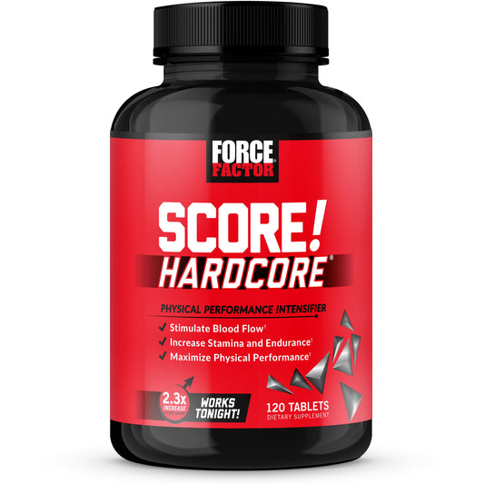 Force Factor bote frontal que muestra la marca y refuerza la confianza del producto