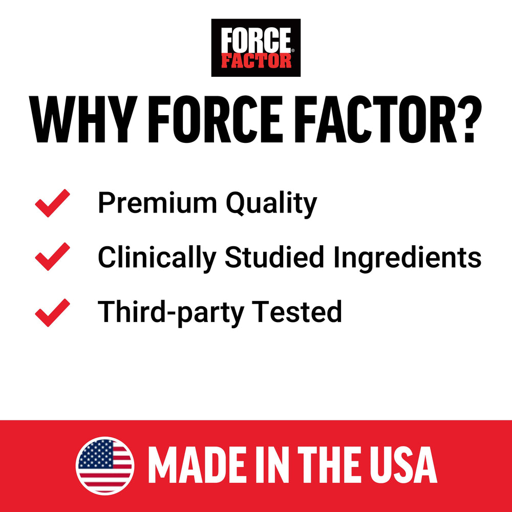 Force Factor detalle de la etiqueta nutricional mostrando dosis y componentes
