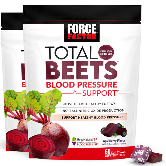 Force Factor empaque frontal mostrando masticables y beneficios