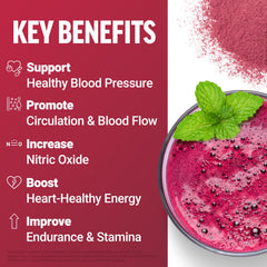 Polvo de Total Beets mostrando textura fina de remolacha orgánica, fácil disolución