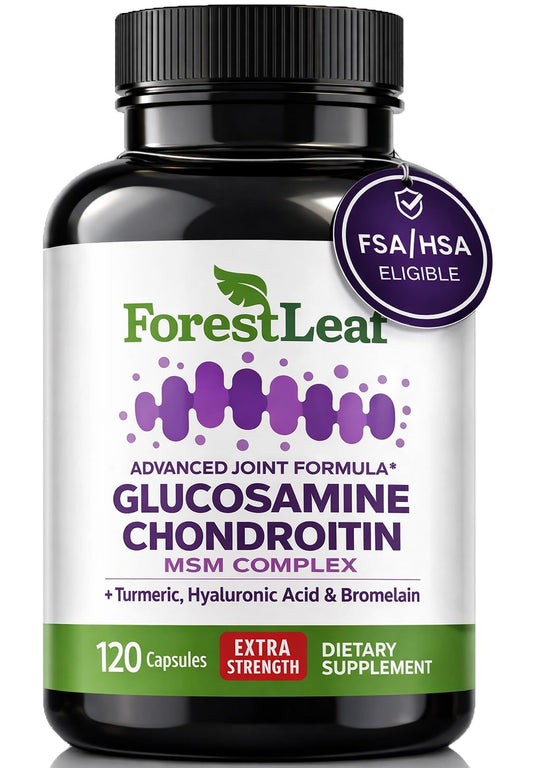 ForestLeaf frasco delantero mostrando etiqueta clara y beneficios