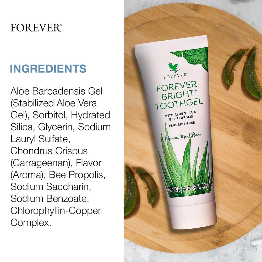 Forever Living Bright Toothgel textura en gel mostrando suavidad y fácil aplicación