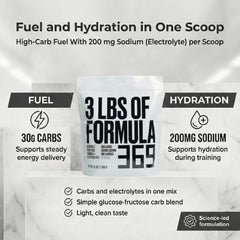 Formula 369 mezclada en botella de agua, hidratación y reposición durante entrenamiento