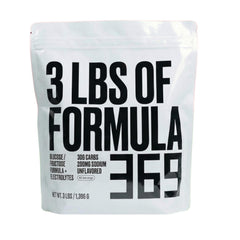 Formula 369 bote frontal que muestra 3 lb y 45 porciones para energía sostenida