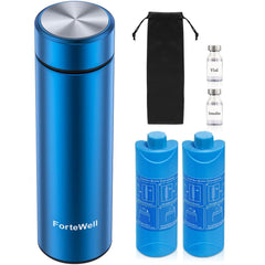 ForteWell estuche frontal azul mostrando cierre y tamaño compacto