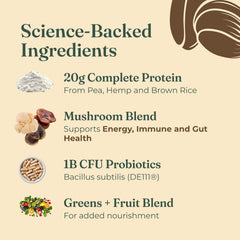 Avena preparada con Four Sigmatic cacao para desayuno nutritivo