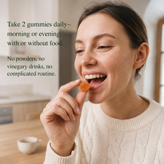 Gomitas FQMUEV en una cocina moderna como parte de una rutina diaria saludable