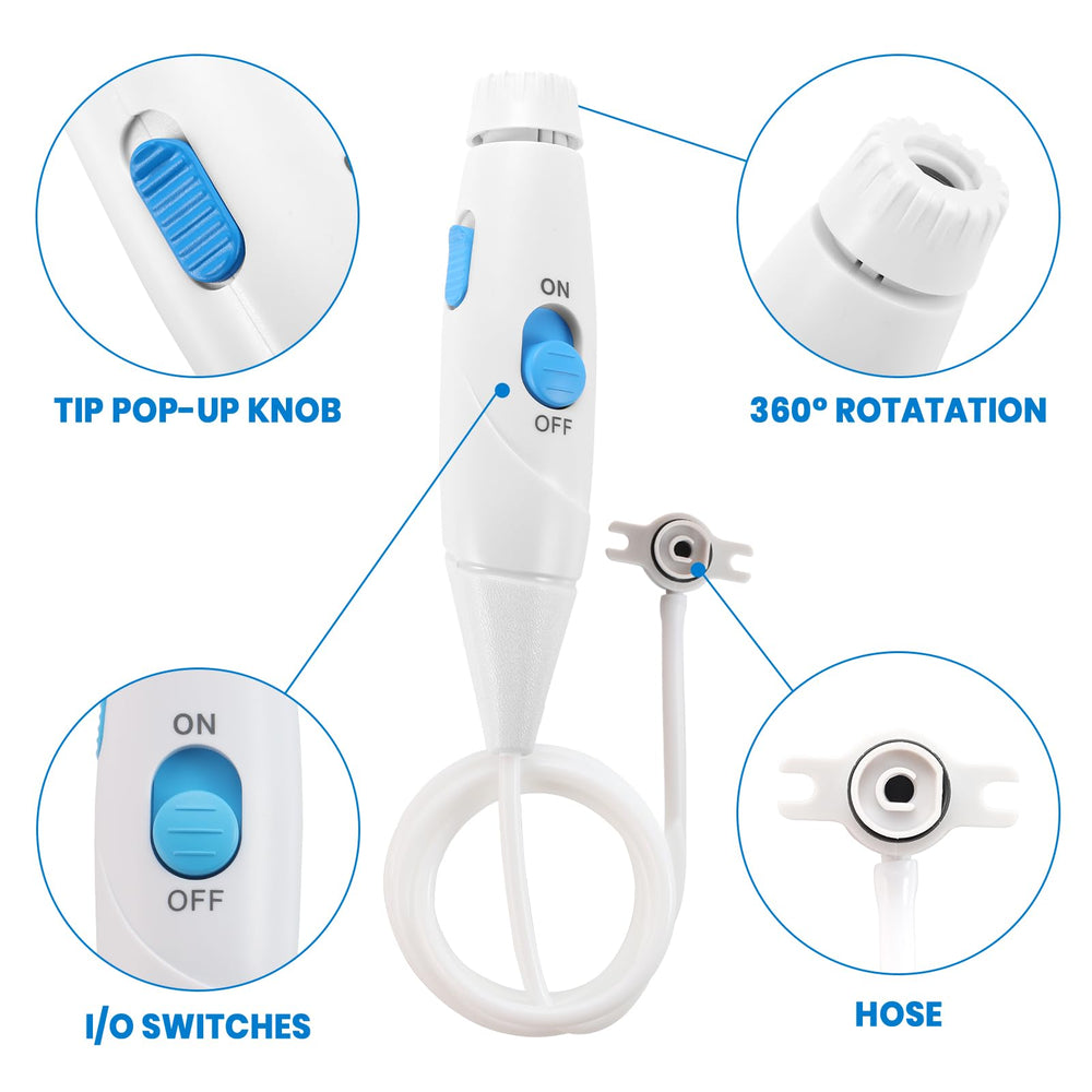 FreFeel manguera y mango en uso junto al Waterpik Aquarius, mejora control y presión