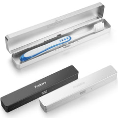 Frekare vista frontal del estuche de aluminio protege cepillo durante viajes