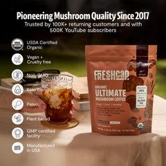 FreshCap Mushrooms primer plano de hongos incluidos que ilustra variedad y calidad orgánica
