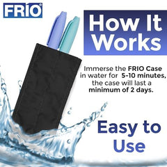 FRIO en maleta de viaje mostrando conveniencia TSA‑friendly