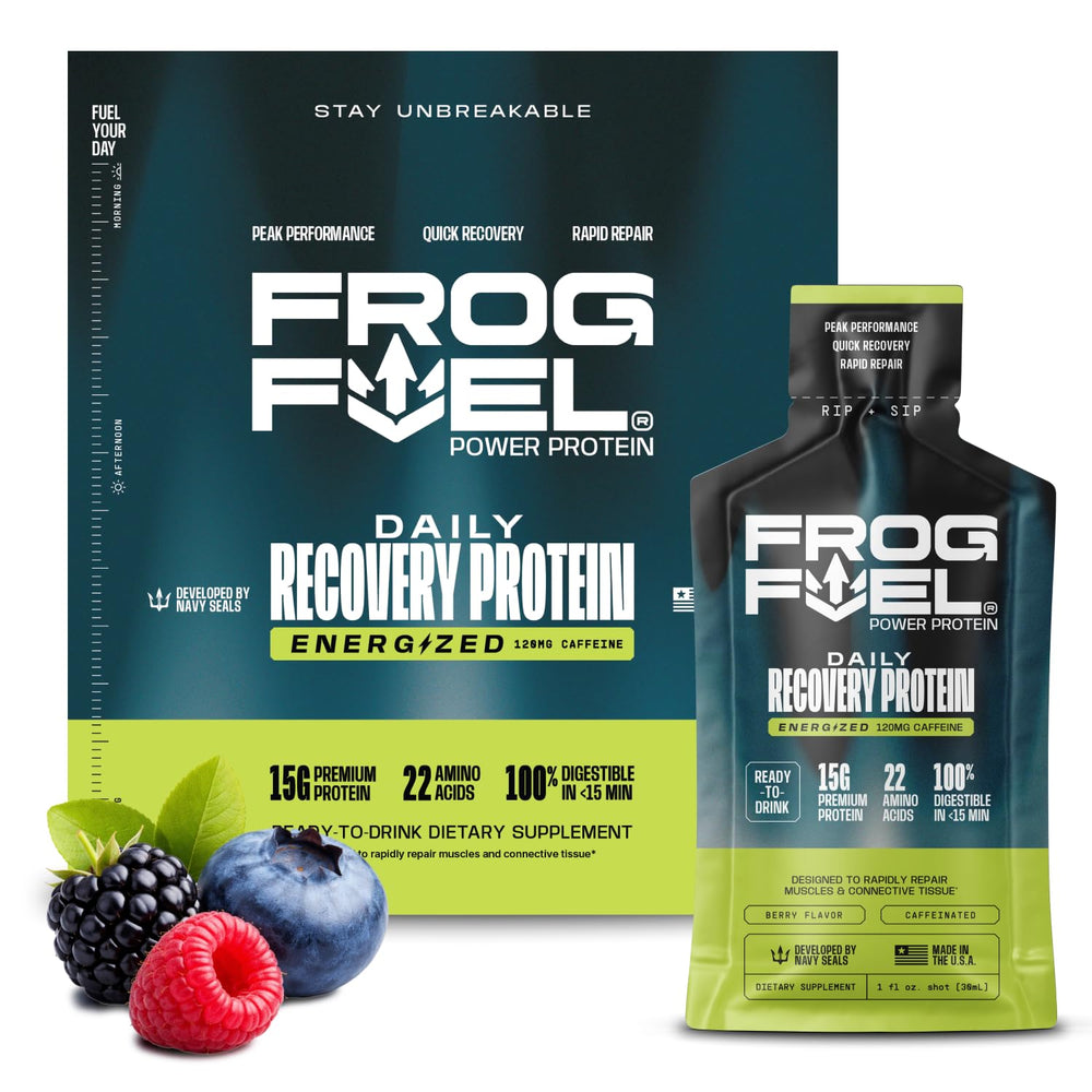 Frog Fuel vista frontal del empaque mostrando diseño y sabor berry