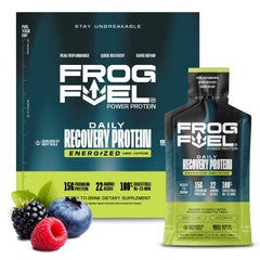 Frog Fuel vista frontal del empaque mostrando diseño y sabor berry