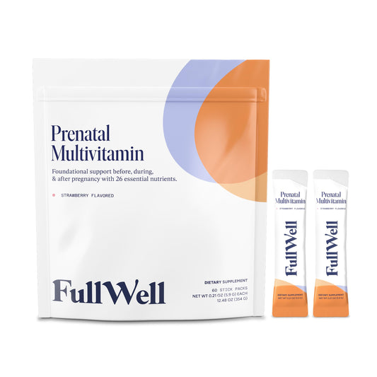 FullWell empaque frontal del producto mostrando sticks y beneficios