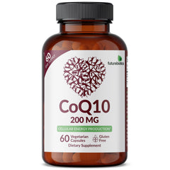 Cápsula vegetariana de CoQ10 de Futurebiotics lista para consumir.