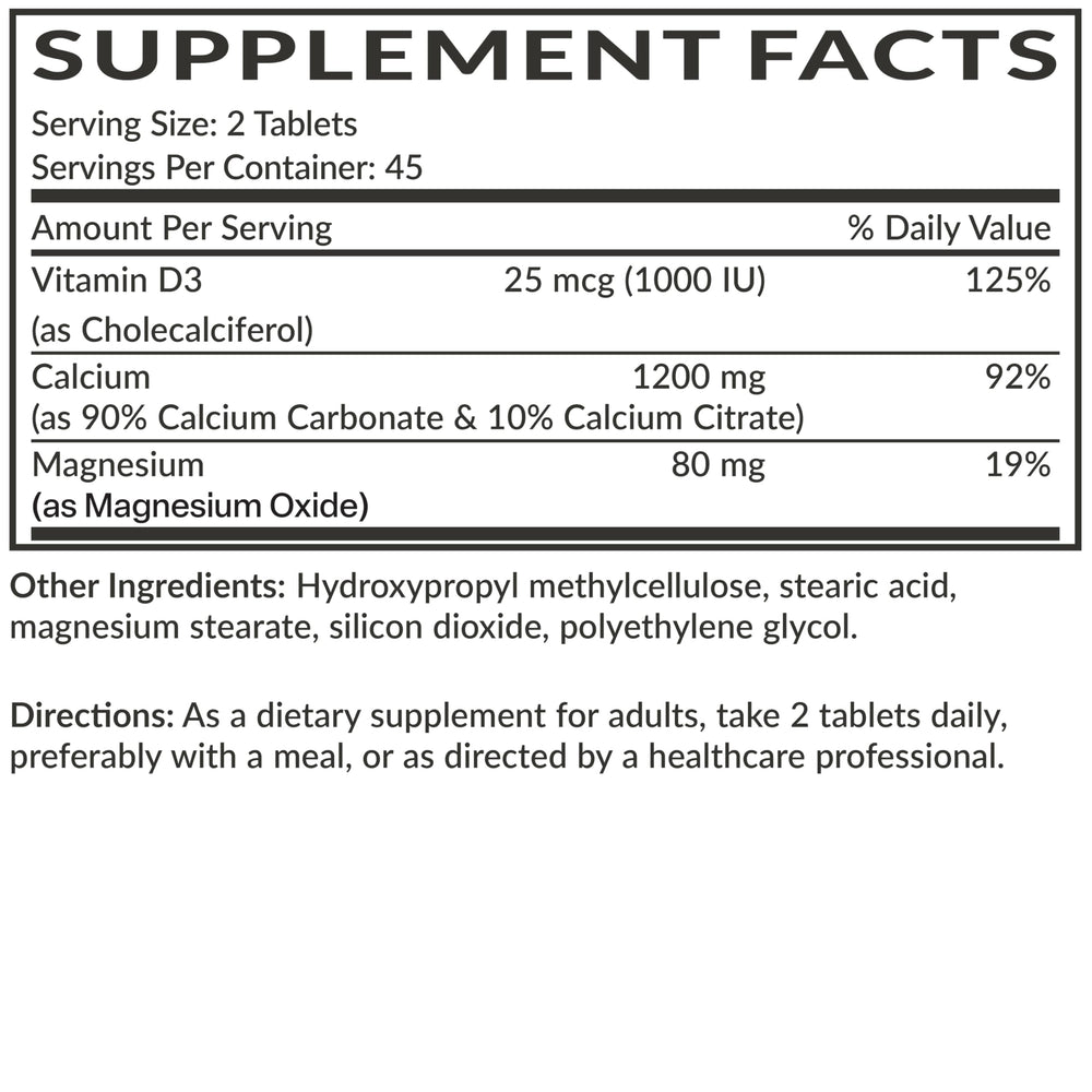 Futurebiotics detalle de ingredientes con vitamina D3 y magnesio para soporte mineral