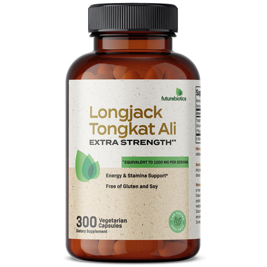Futurebiotics Longjack Tongkat Ali: cápsulas de fuerza extra para energía diaria y resistencia.