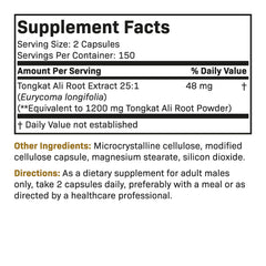 Futurebiotics Longjack Tongkat Ali: uso diario para apoyo de energía y resistencia.