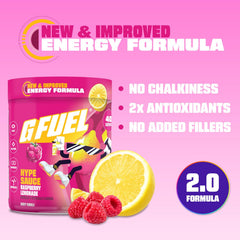 G Fuel frasco abierto con medida visible para servir y controlar porciones