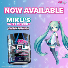G Fuel Sweet Melodies detalle del tarro resaltando ingredientes y vitaminas