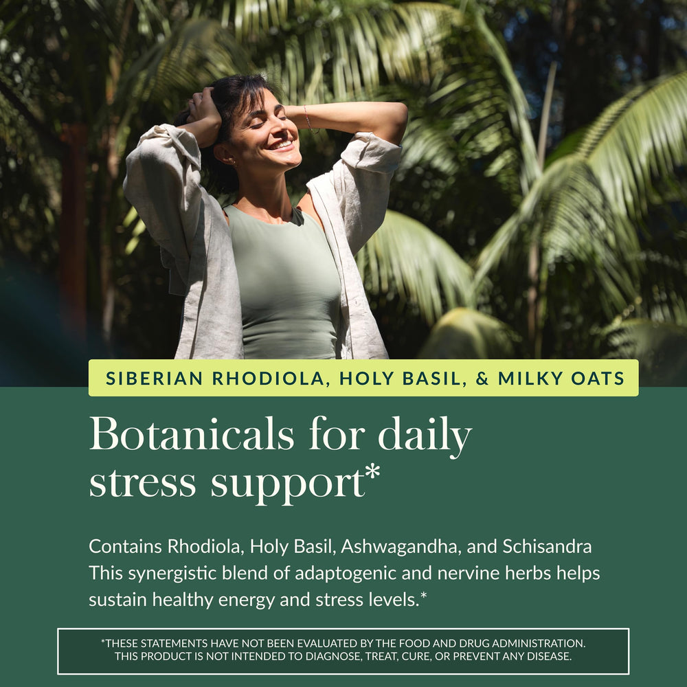 Gaia Herbs comparación de tamaño de la botella junto a objetos cotidianos