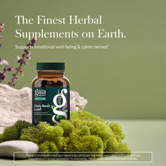 Gaia Herbs etiqueta con ingredientes y certificaciones, transparencia en origen