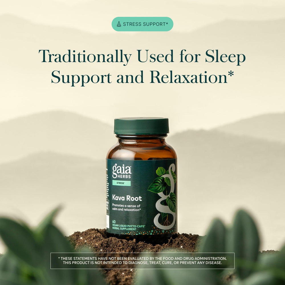 Gaia Herbs tapón abierto mostrando cápsulas listas para uso y conveniencia