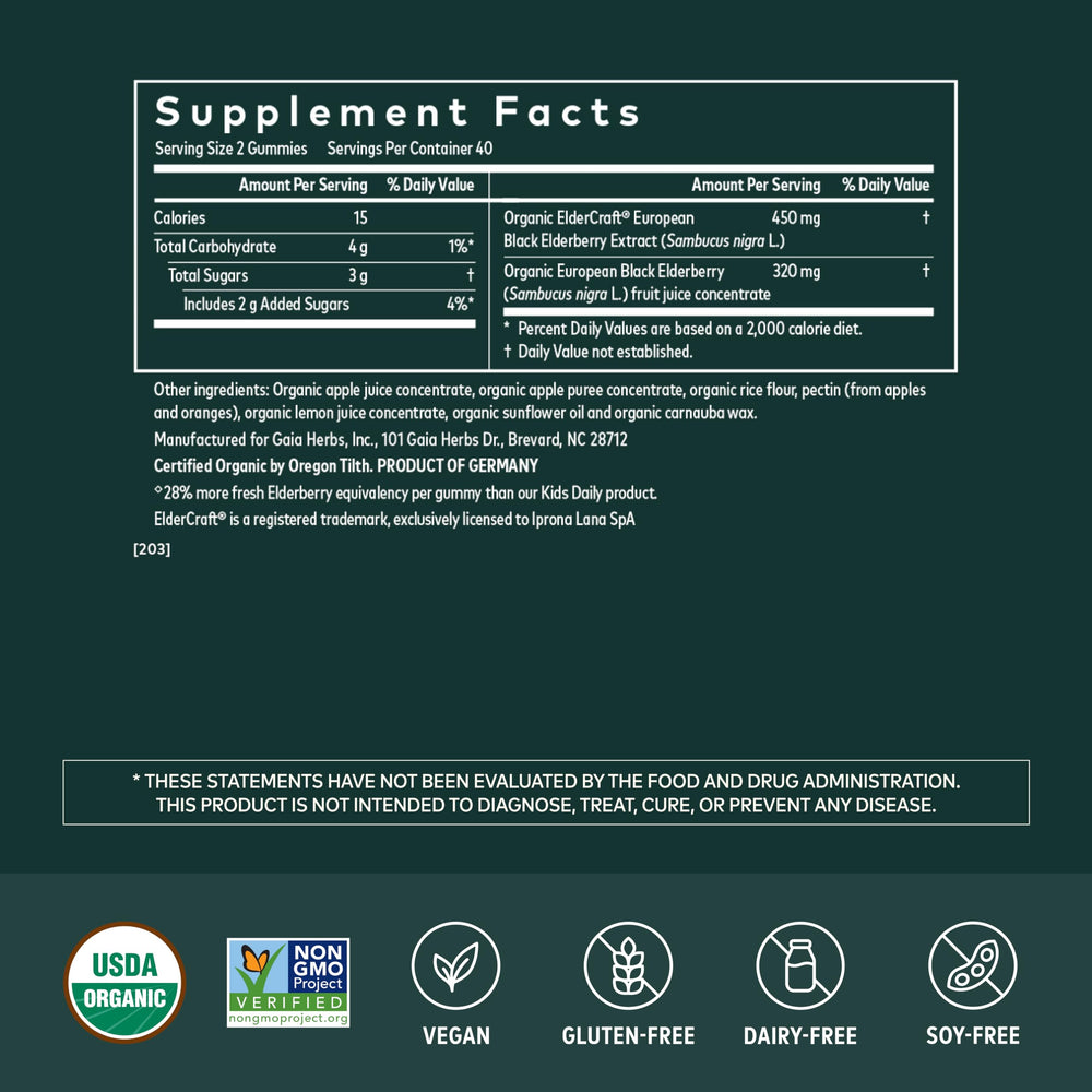Gaia Herbs detalle de textura de las gomitas para apreciar suavidad y facilidad de masticar
