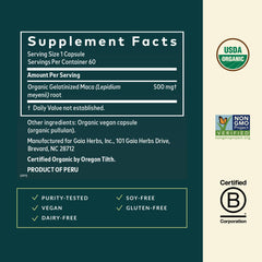 Gaia Herbs detalle de la textura de la raíz de maca resaltando su origen orgánico